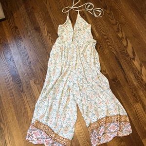 Floral cropped jumpsuit